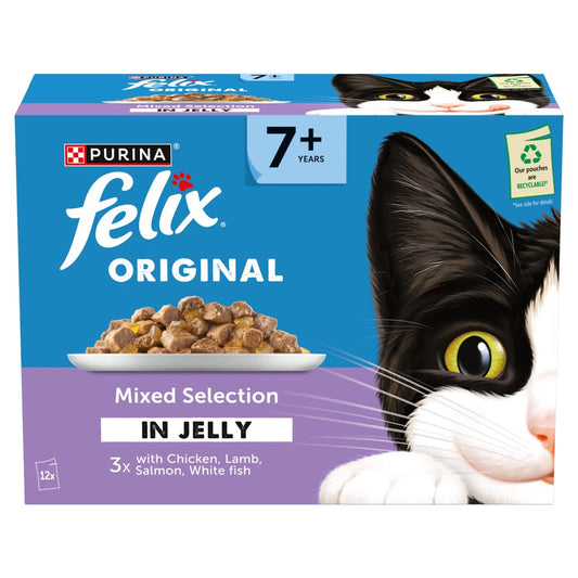 Felix Original Senior 7+ Mixed Selection in Jelly Wet Cat Food 12 x 85g