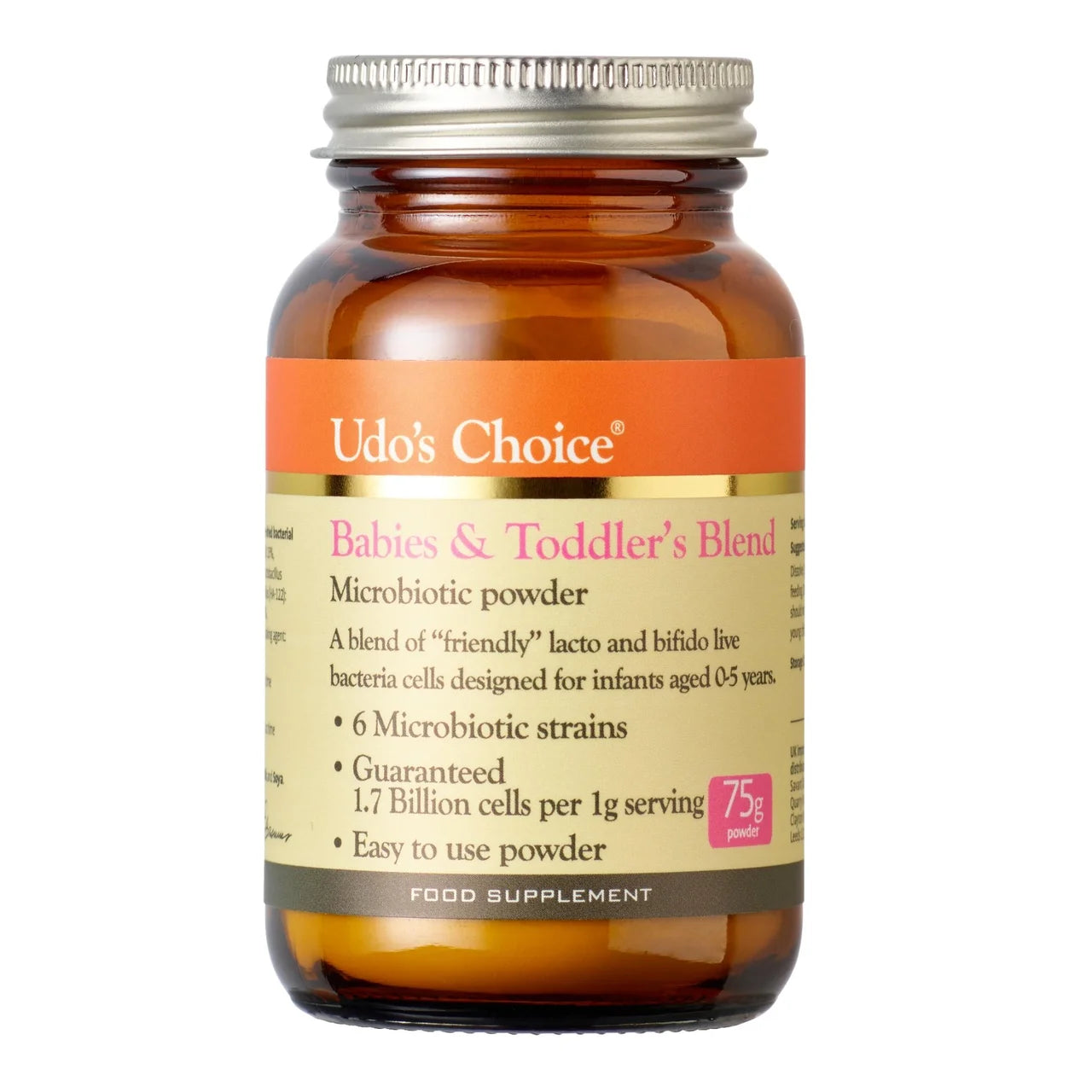 Udo's Choice Babies & Toddler's Blend Microbiotic Supplement Powder 0-5yrs , 75g