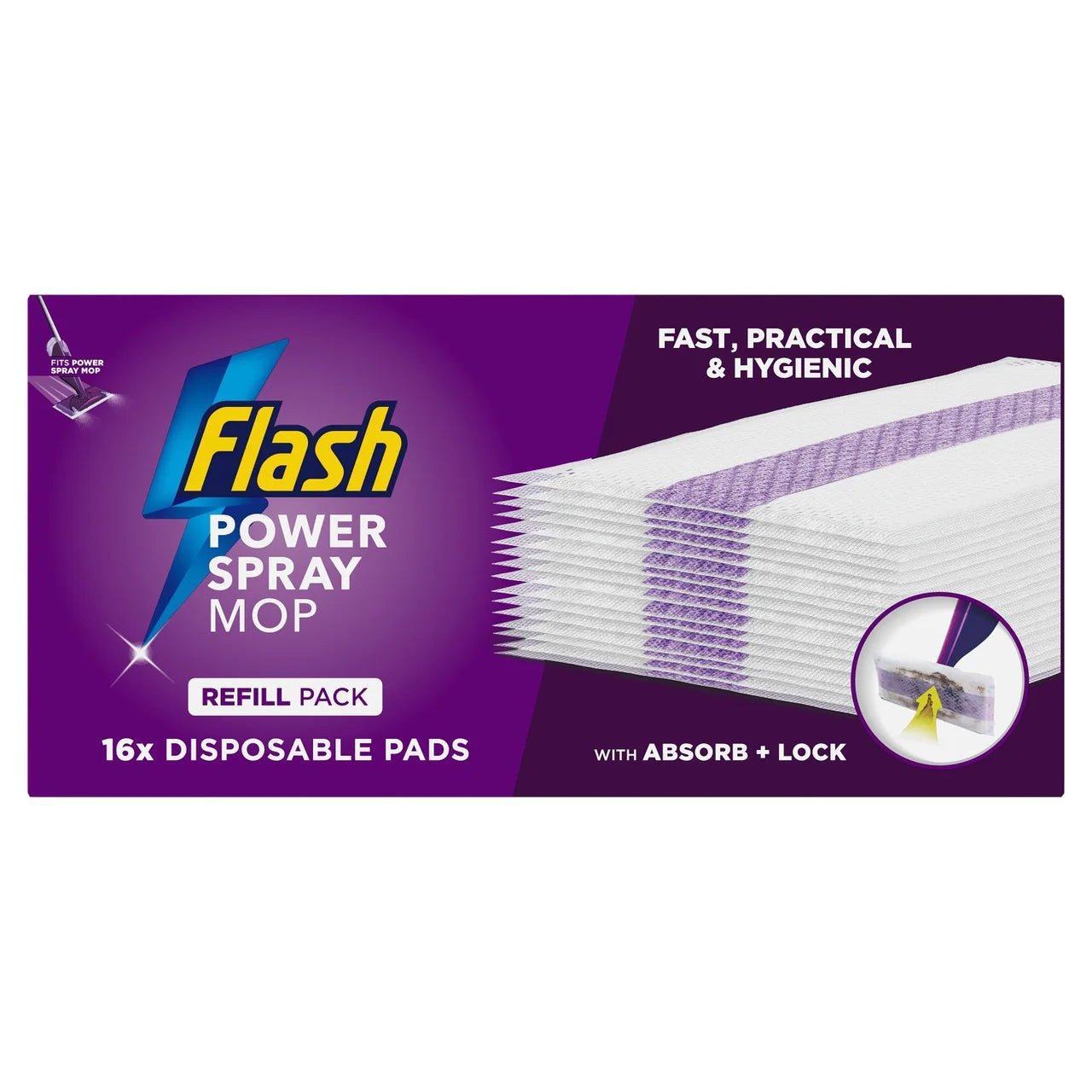 Flash Power Mop Multi-Surface Absorbing Pad Refills  16 per pack