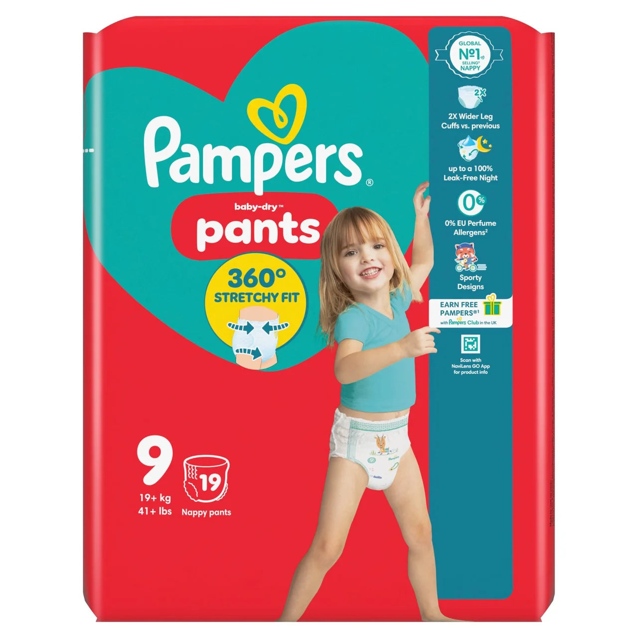Pampers Baby Dry Nappy Pants Size 9 Essential 19 per pack