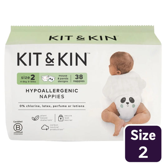 Kit & Kin Hypoallergenic Nappies Size 2 (4-8kg) 38 per pack