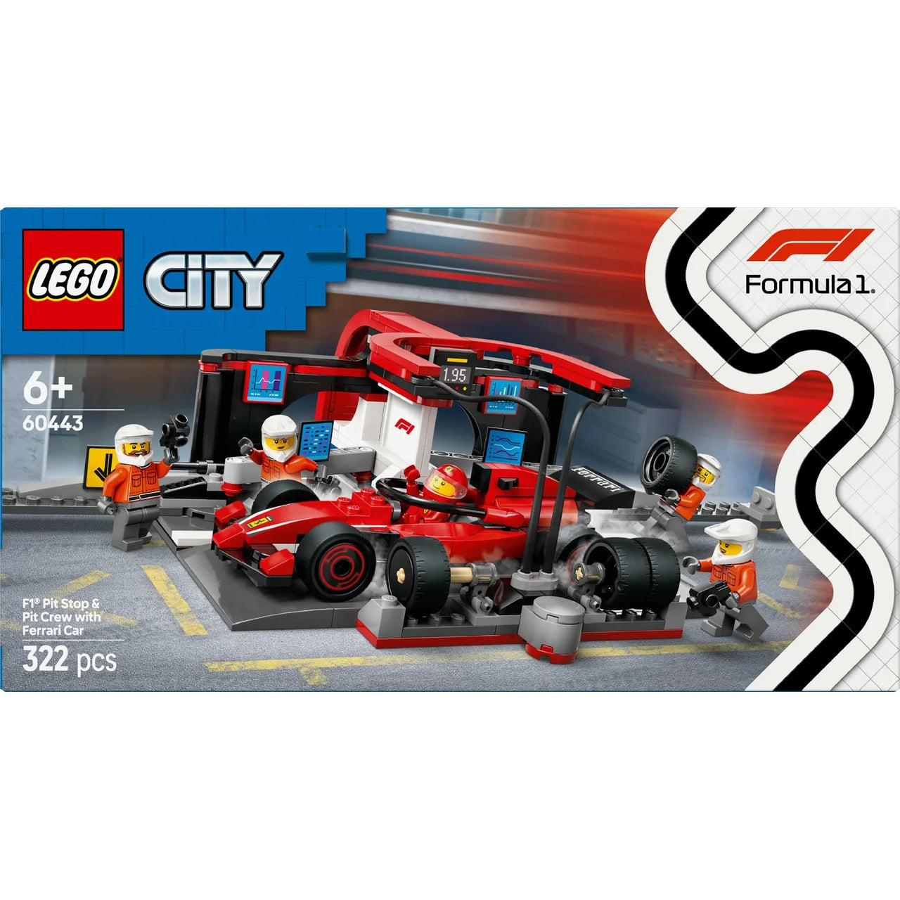 LEGO City Formula F1 Pit Stop & Pit Crew with Ferrari Car 60443 6+