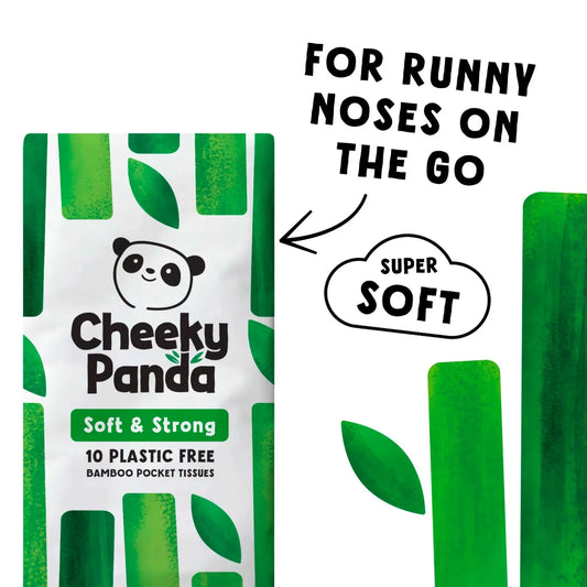 Cheeky Panda Paper Wrapped Bamboo Pocket Tissue 8 x 10 per pack