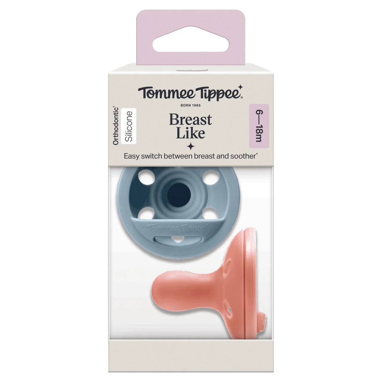 Tommee Tippee Breastlike Soothers 6-18m , 2 per pack