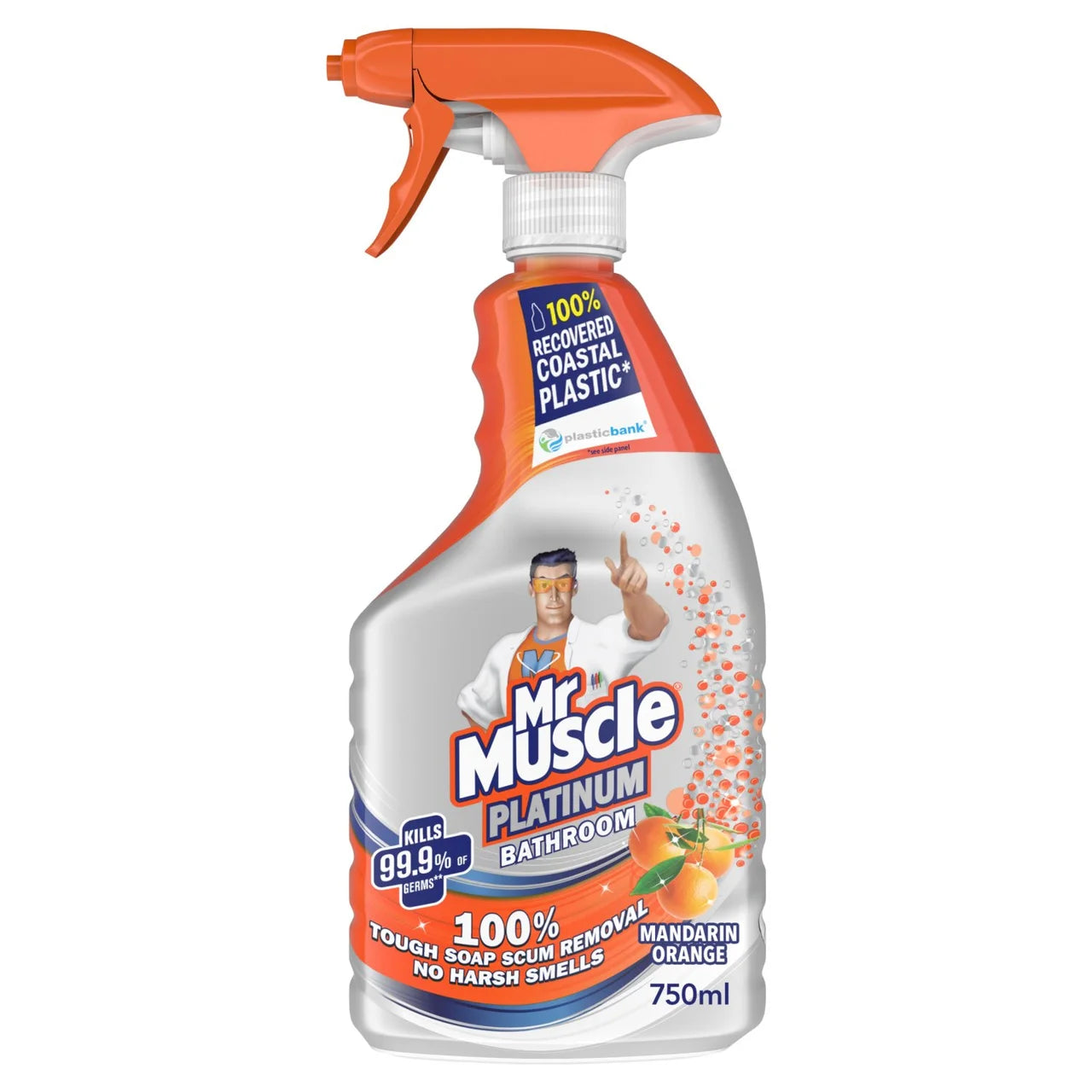 Mr Muscle Platinum Antibacterial Bathroom Spray Mandarin 750ml