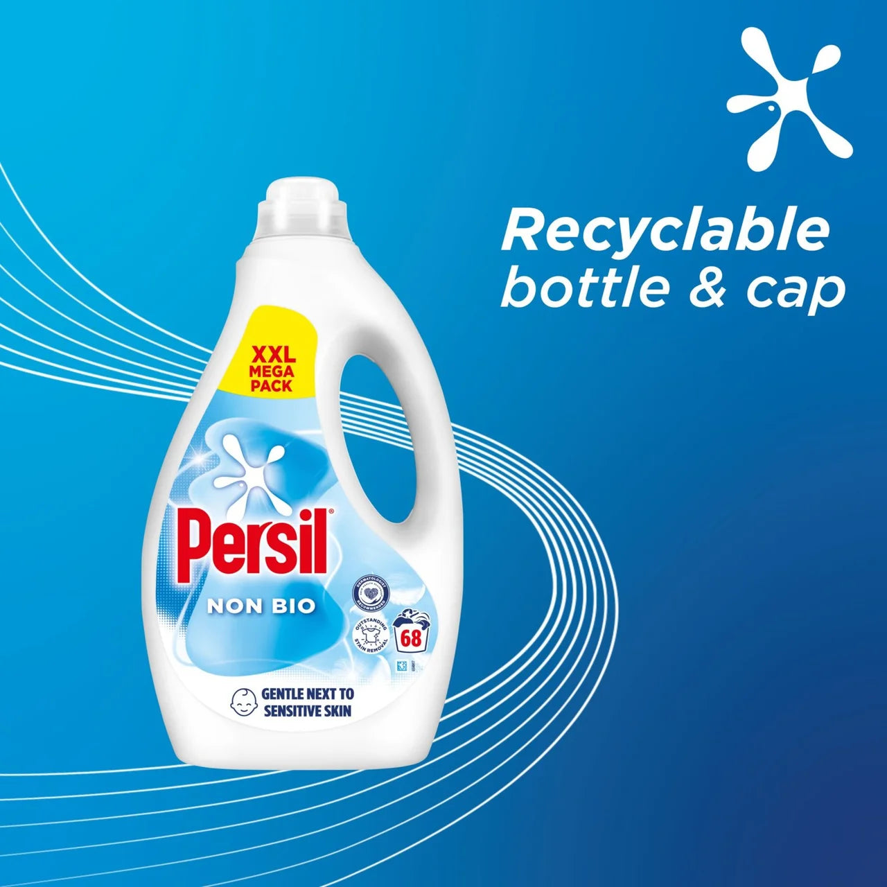 Persil Non Bio Laundry Detergent Washing Liquid 68 Washes 1800ml