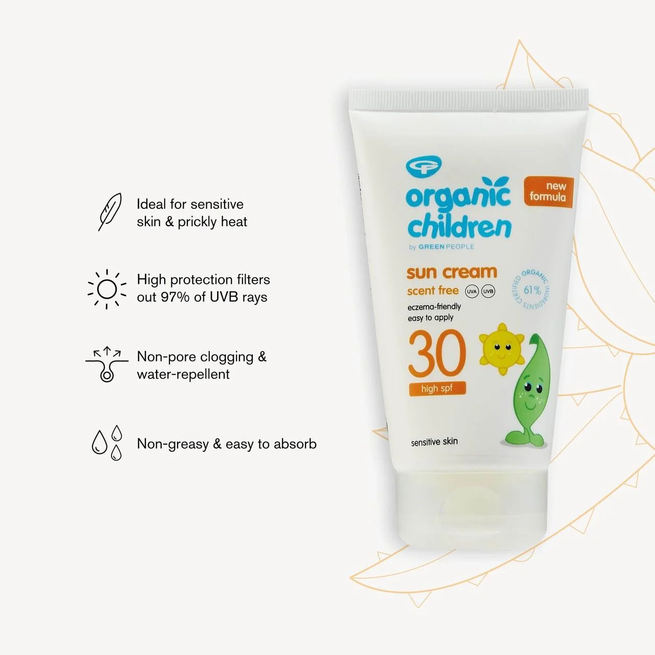 Organic Children SPF 30 Sun Cream Scent Free 150ml