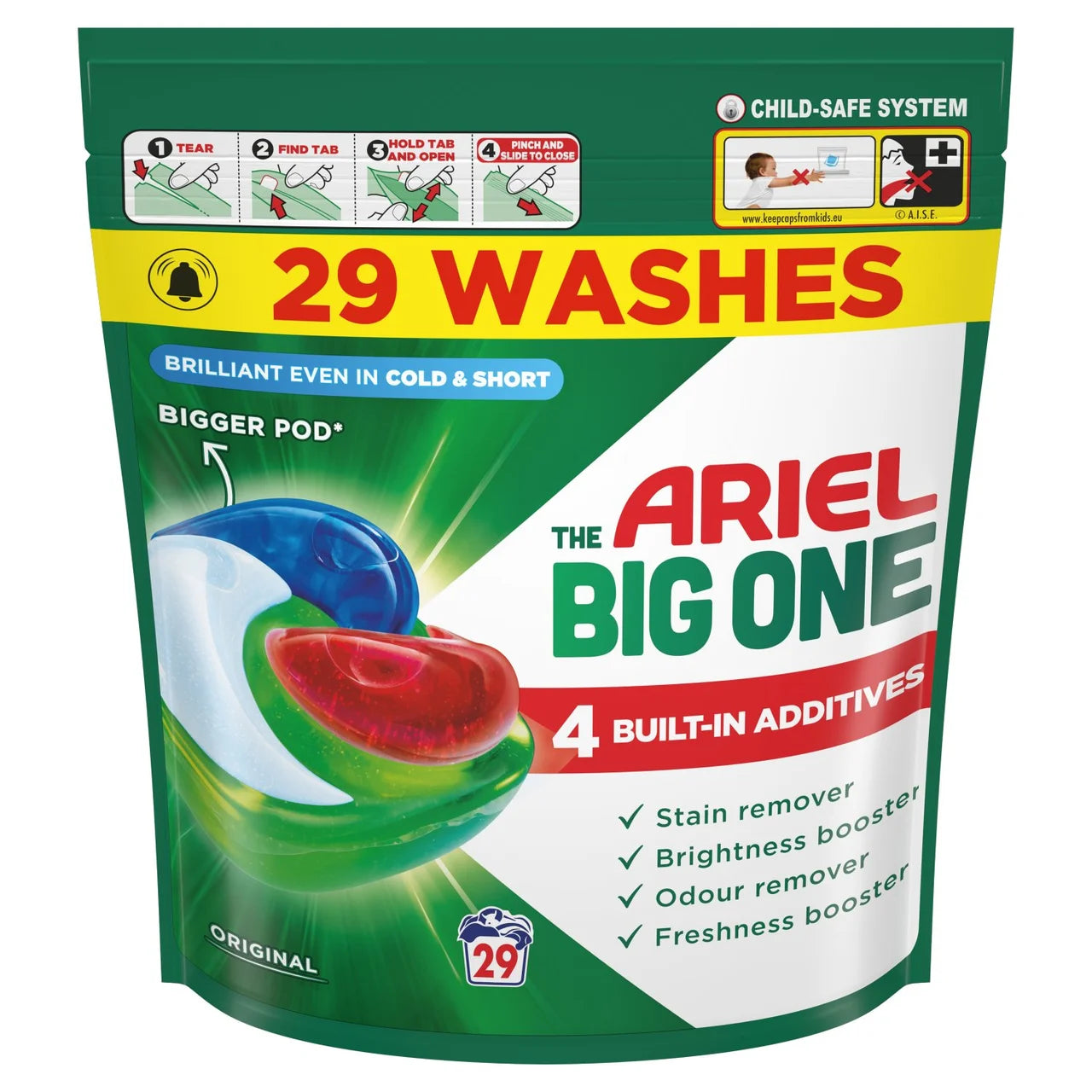 Ariel The Big One Original Washing Liquid Pods 29 Washes