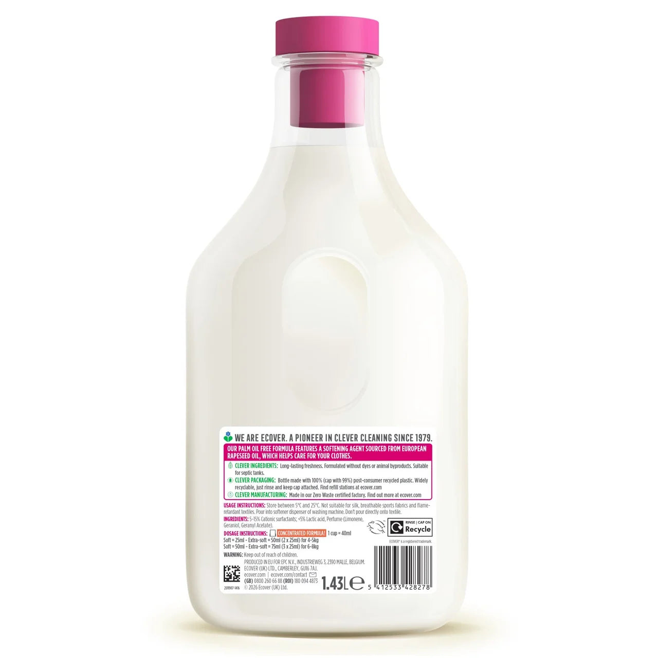 Ecover Concentrated Fabric Softener Apple Blossom and Almond 57 Washes 1430ml