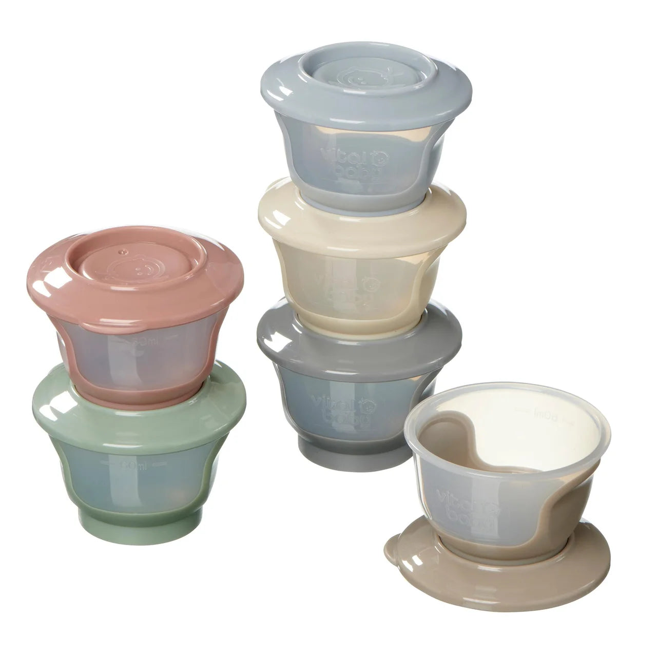 Vital Baby Nourish Store & Wean Pots, Small 60ml 6pk - natural 6 per pack