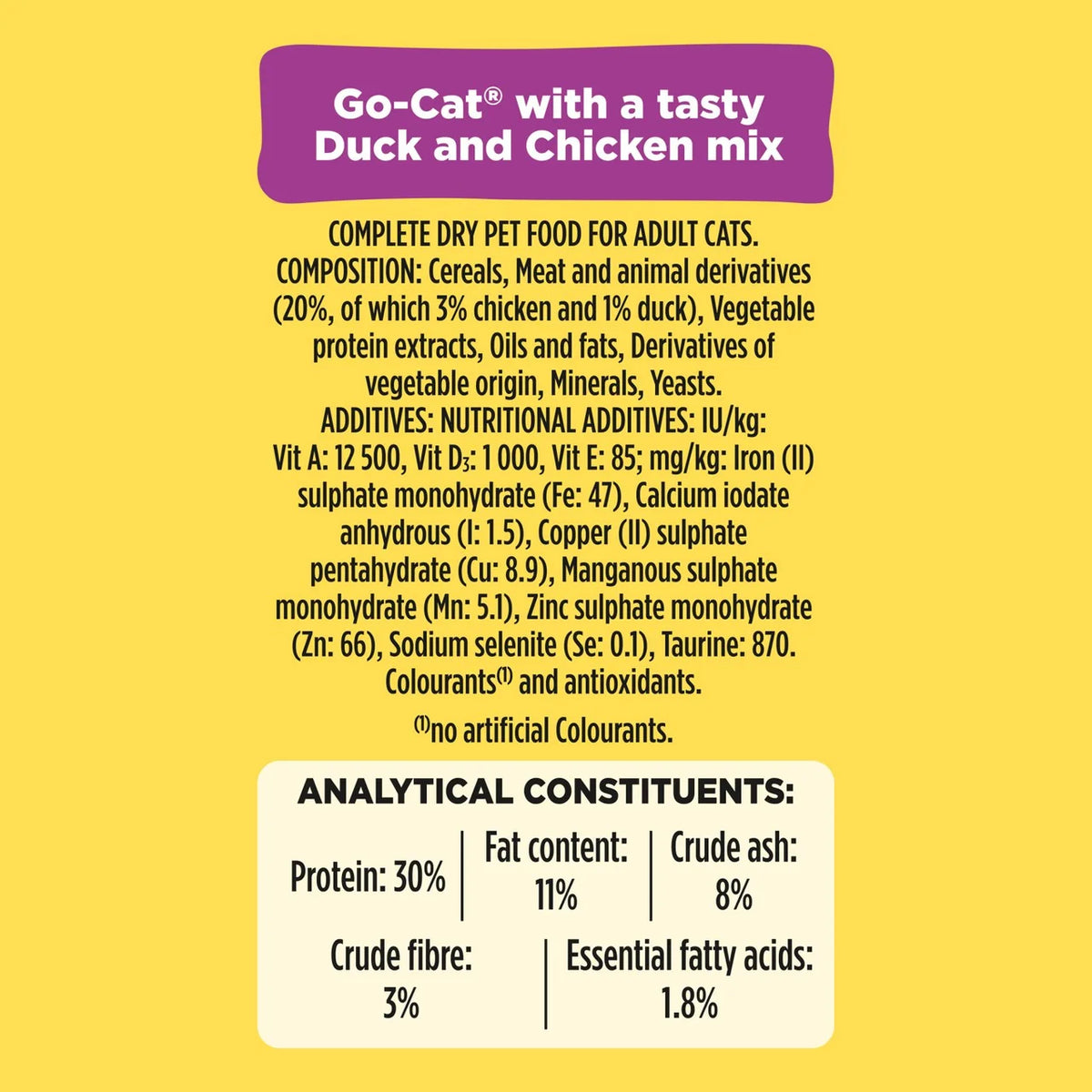 Go-Cat Chicken and Duck Dry Cat Food 750g