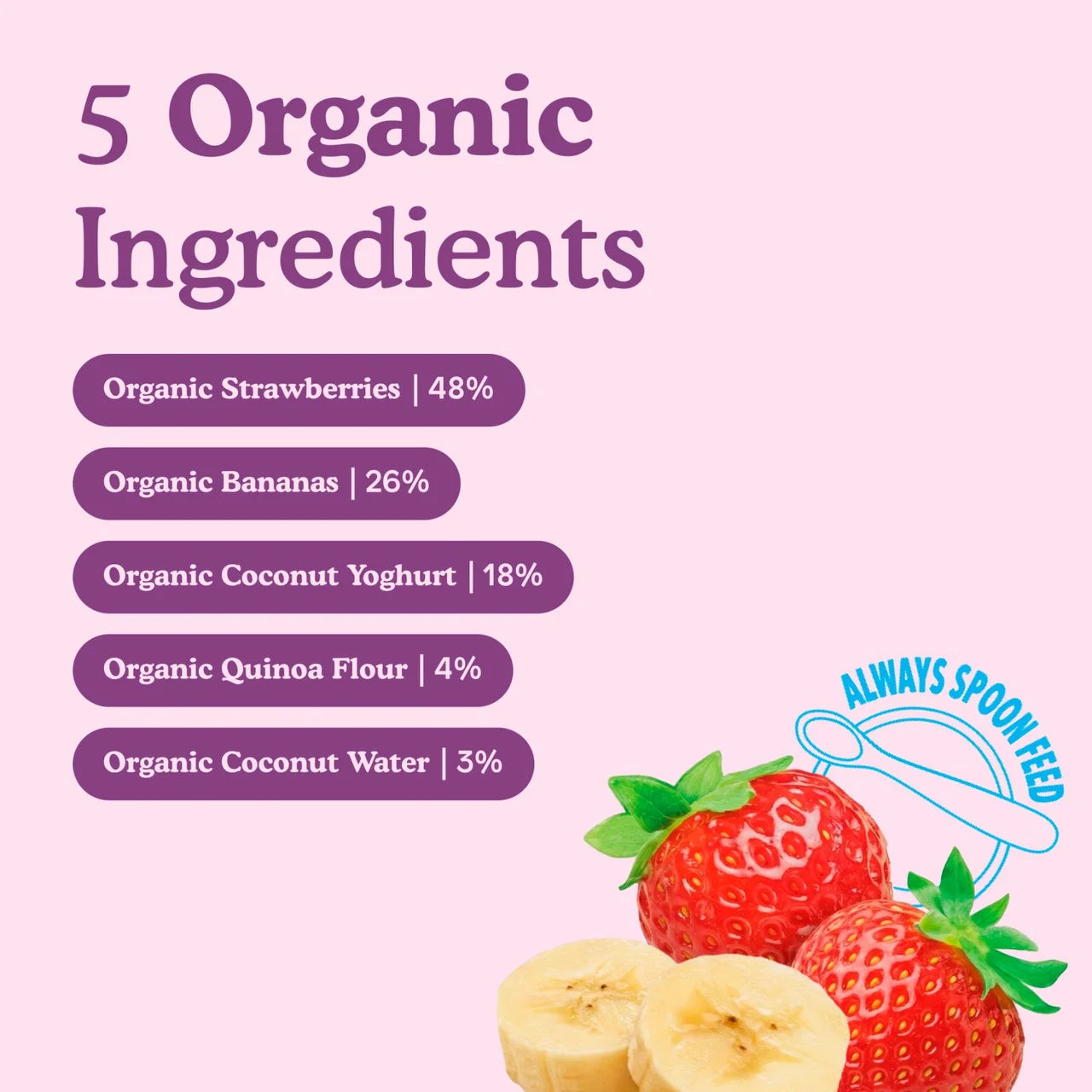 Little Freddie Dairy Free Strawberry Yoghurt Baby Pouch Multipack 6+ Months 4 x 90g