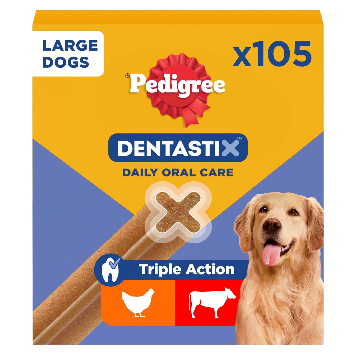 Pedigree Dentastix Daily Adult Large Dog Treats Dental Sticks 105 per pack