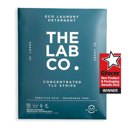 The Lab Co. Laundry Detergent Sheets Non Bio Fragrance Free 32 Loads