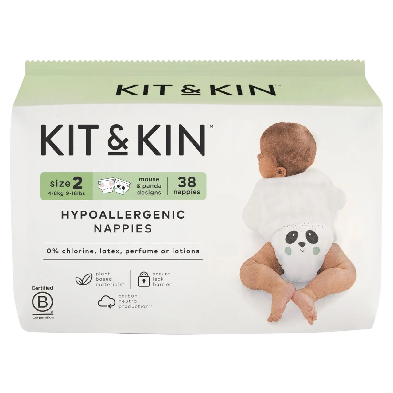 Kit & Kin Hypoallergenic Nappies Size 2 (4-8kg) 38 per pack