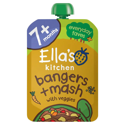 Ella's Kitchen Pork Bangers & Mash Baby Food Pouch 7+ Months 130g