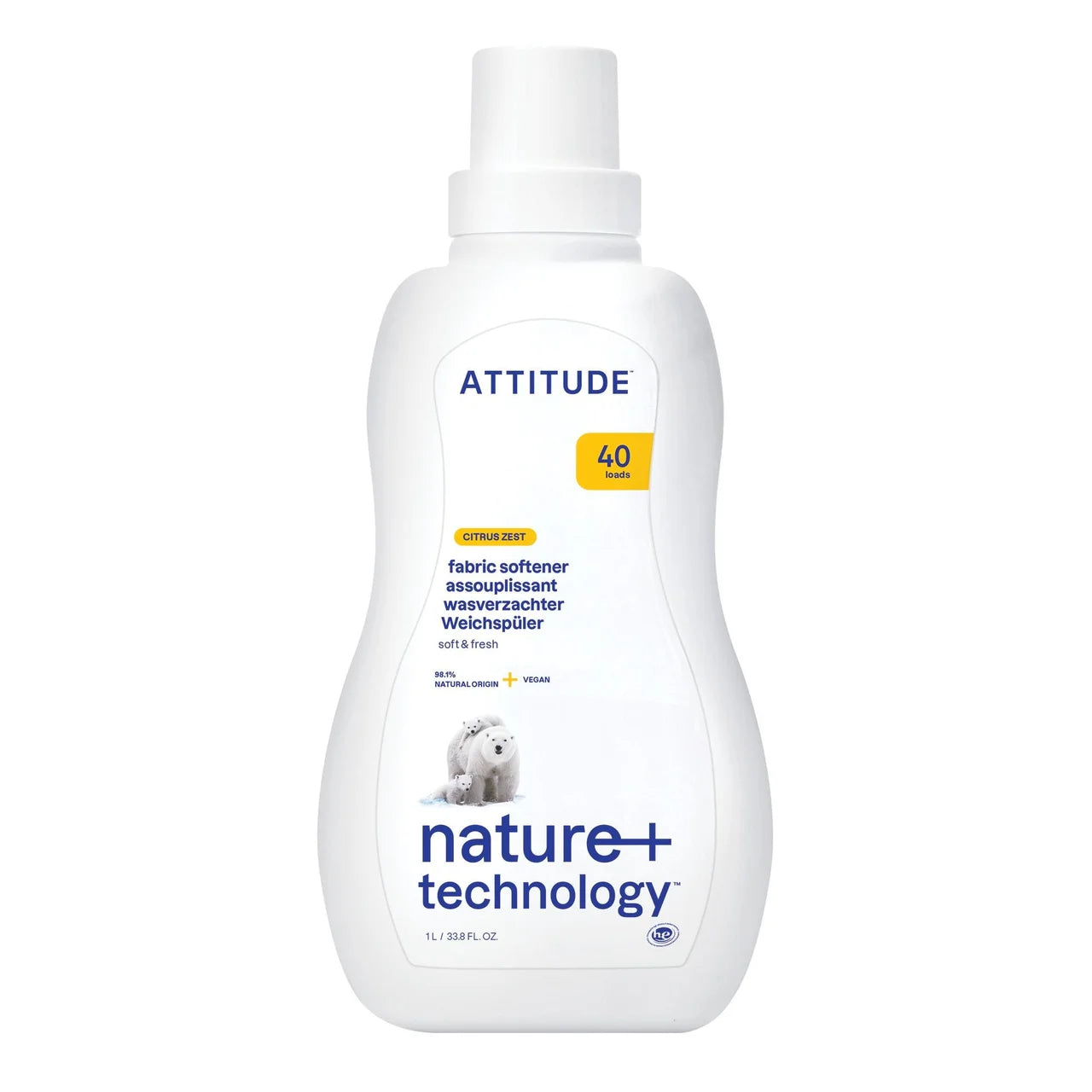 Attitude Fabric Softener Citrus Zest 40 Washes 1L