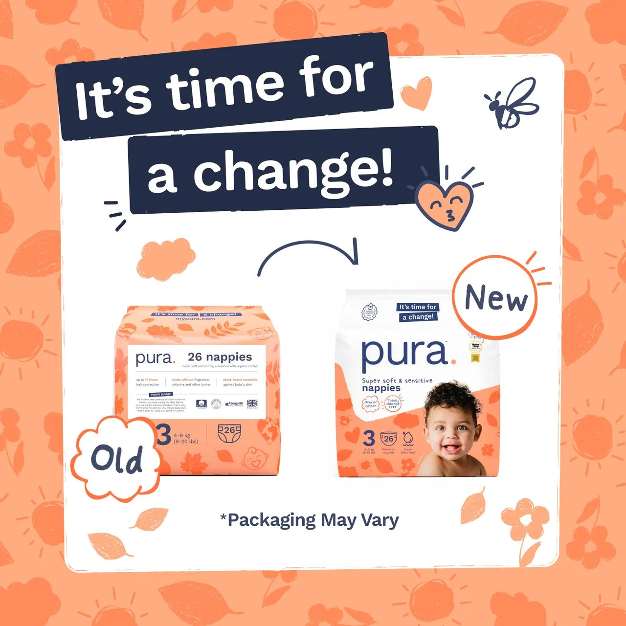 Pura Nappies Size 3 , 26 per pack