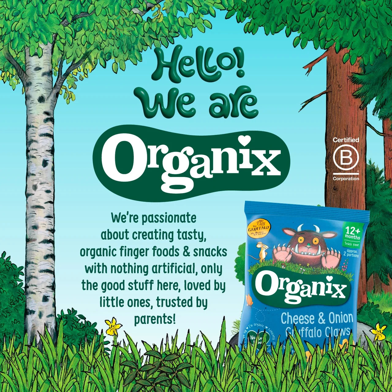 Organix Gruffalo Biscuits Toddler Snacks Multipack 12 months+ 5 x 20g