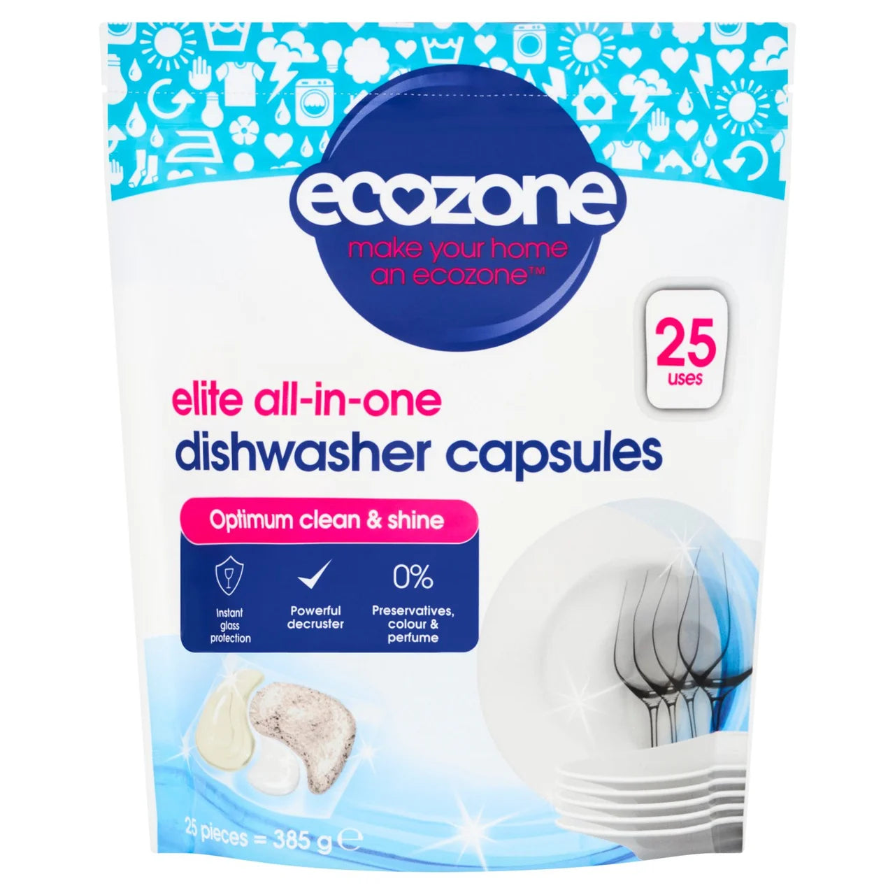 Ecozone Elite All-in-One Dishwasher Capsules 25 per pack
