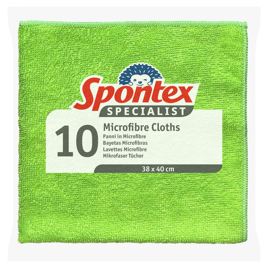 Spontex Specialist Microfibre Cleaning Cloths 10 per pack