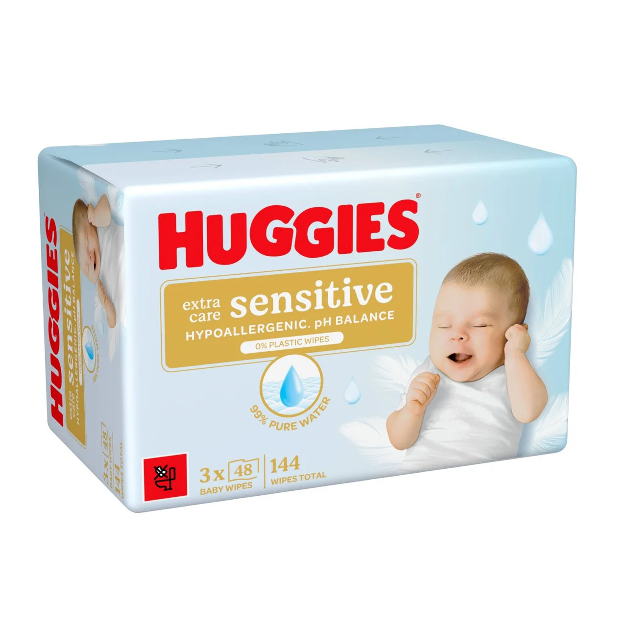 Huggies Pure Extra Sensitive Baby Wipes Triple 3 x 48 per pack