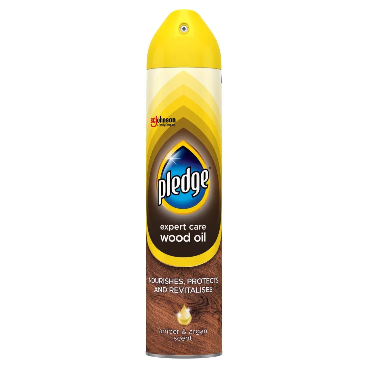 Pledge Expert Care, Wood Polish Aerosol, Amber & Argan 250ml