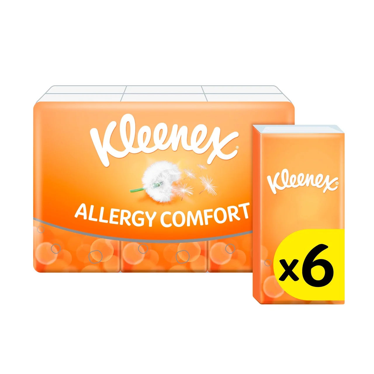Kleenex Allergy Comfort Tissues Pocket Pack 6 x 9 per pack