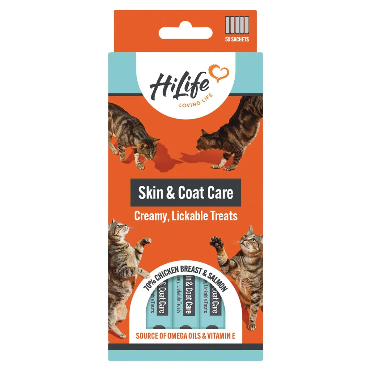 HiLife Functional Cat Licks Skin & Coat Care 5 x 15g