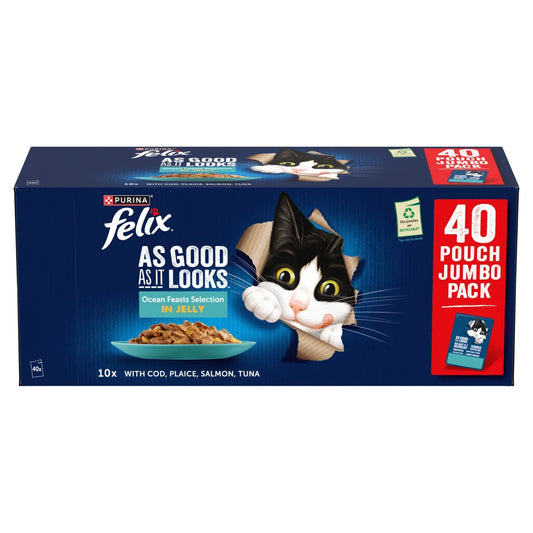 Felix As Good As it Looks Ocean Feasts in Jelly Wet Cat Food 40 x 85g