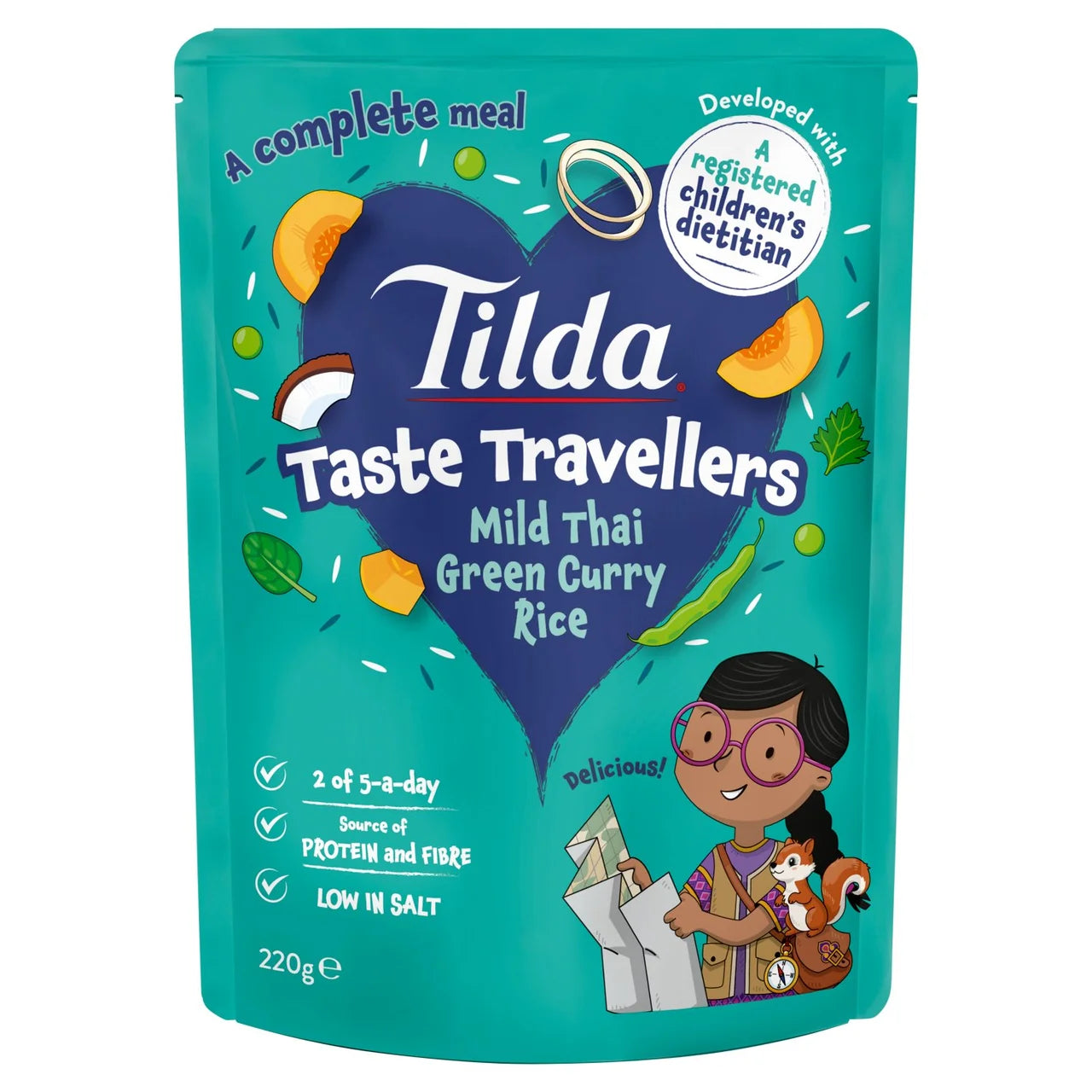 Tilda Kids Taste Travellers Mild Green Thai Curry Rice 220g