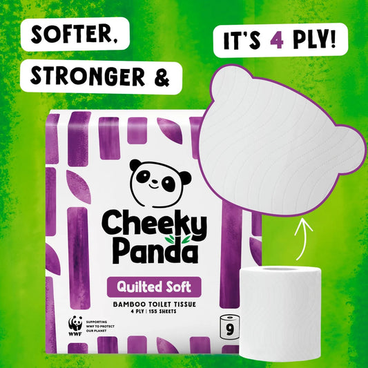 Cheeky Panda Quilted Soft Bamboo Toilet Paper 9 per pack