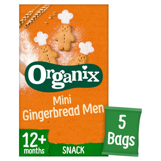 Organix Mini Gingerbread Men Biscuits Toddler Snack Multipack 12+ Months 5 x 20g