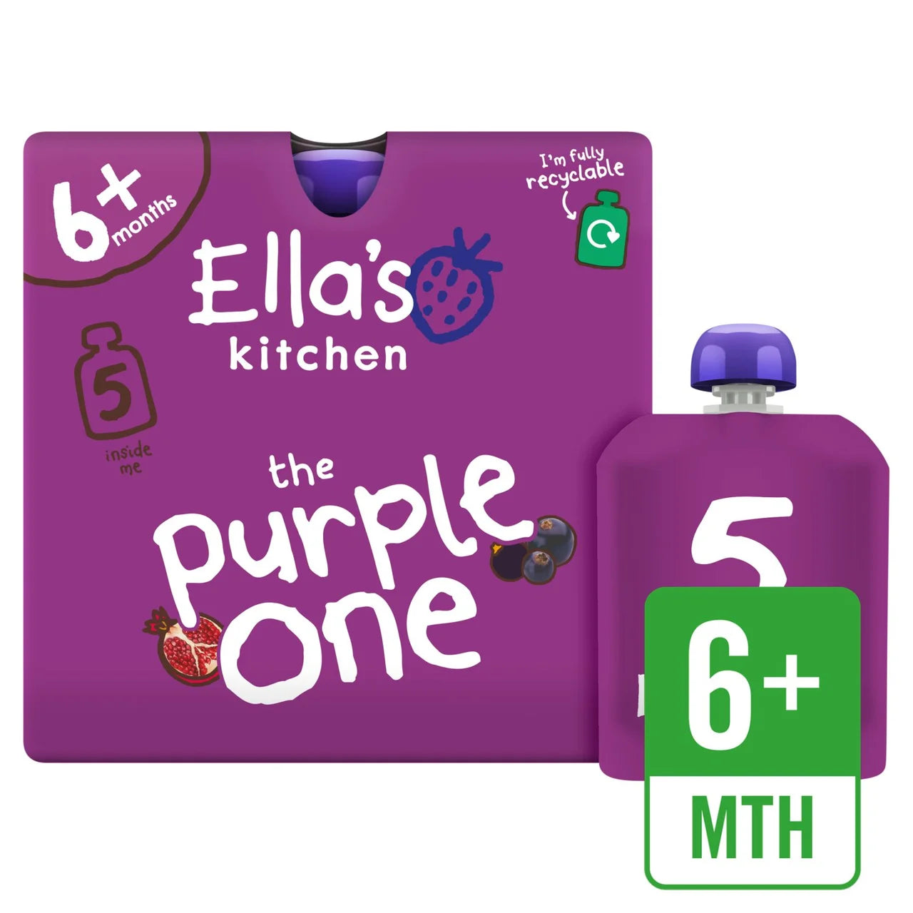 Ella's Kitchen The Purple One Smoothie Pouch Multipack Pouch 6+ Months 5 x 90g