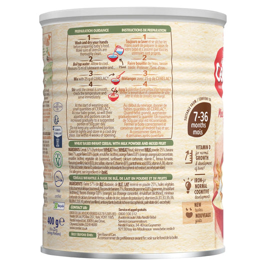 Cerelac Infant Cereals with Milk Mixed Fruits & Wheat 7+ Months 400g