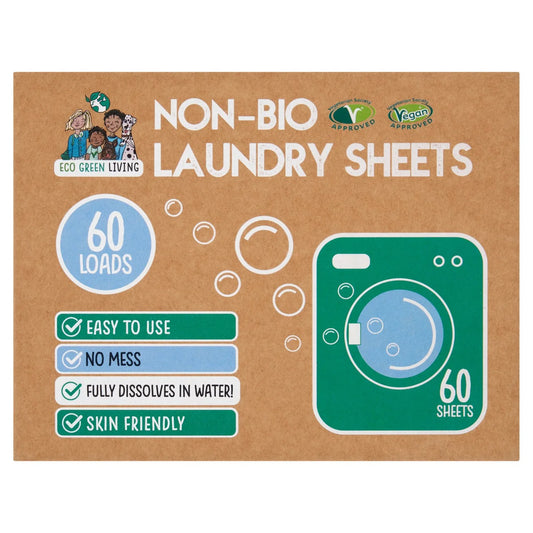 Eco Green Living Non Bio Laundry Sheet Un-scented 60 per pack