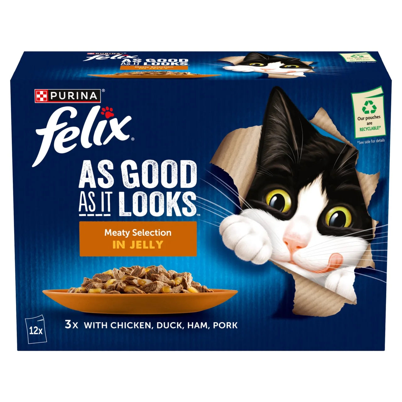 Felix As Good As it Looks Meaty Selection in Jelly Wet Cat Food 12 x 85g