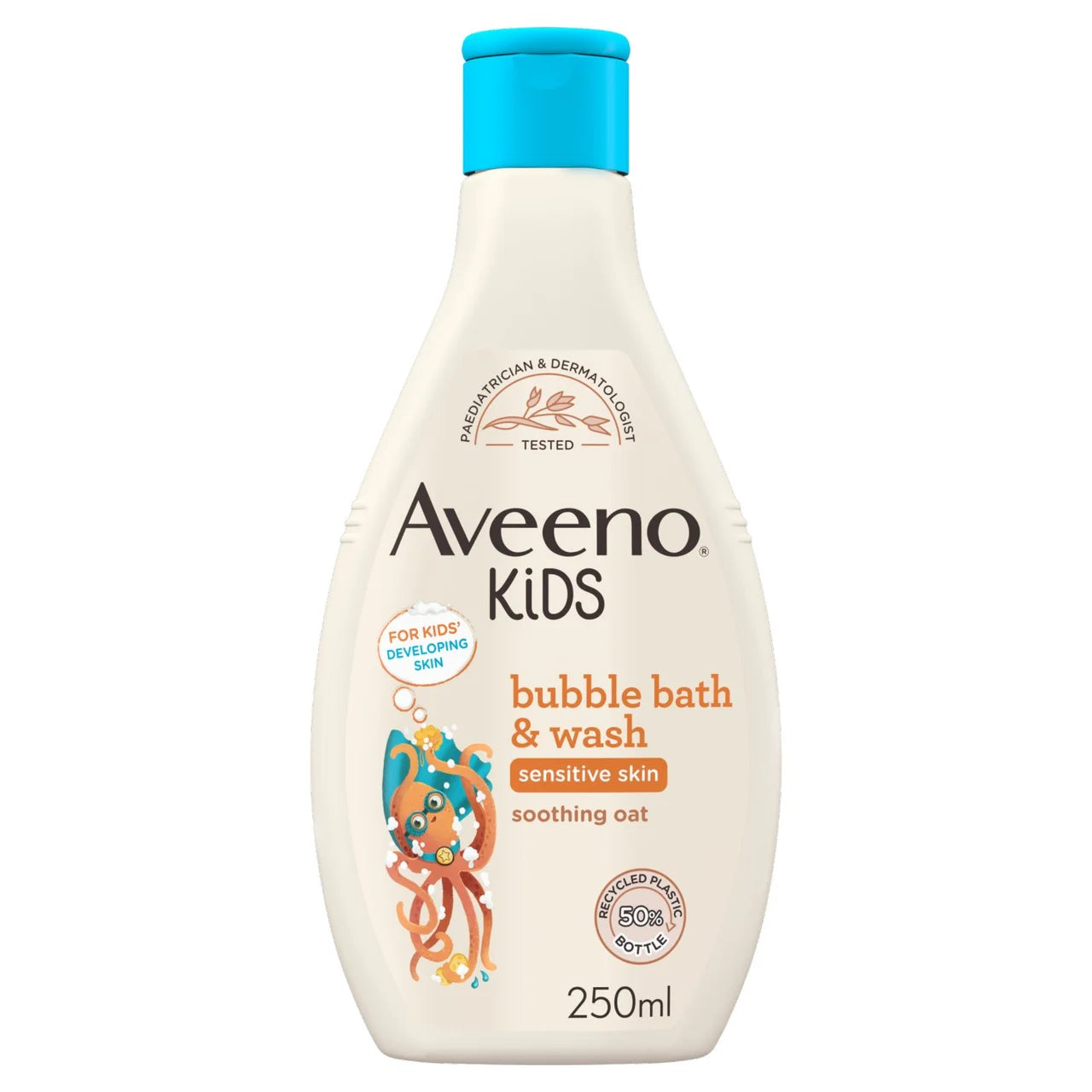 Aveeno Kids Bubble Bath and Wash with Soothing Oat for Sensitive Skin 250ml