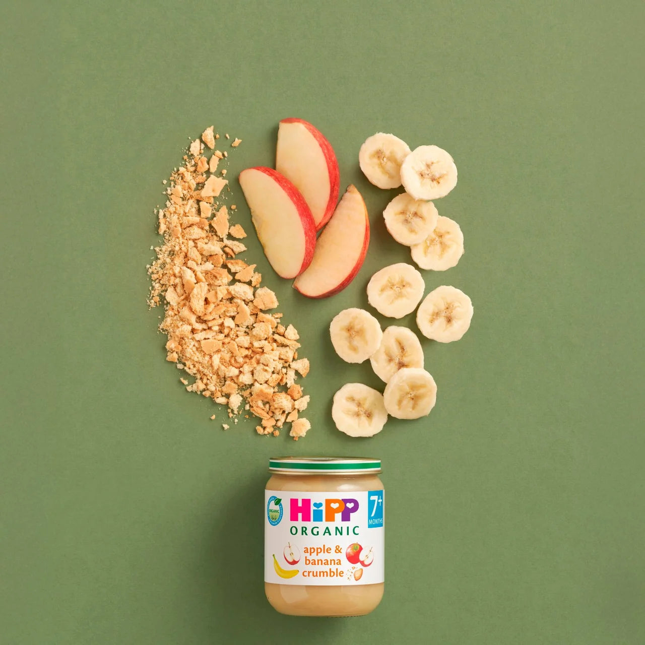 HiPP Organic Apple & Banana Crumble Baby Food Jar 7+ Months 160g