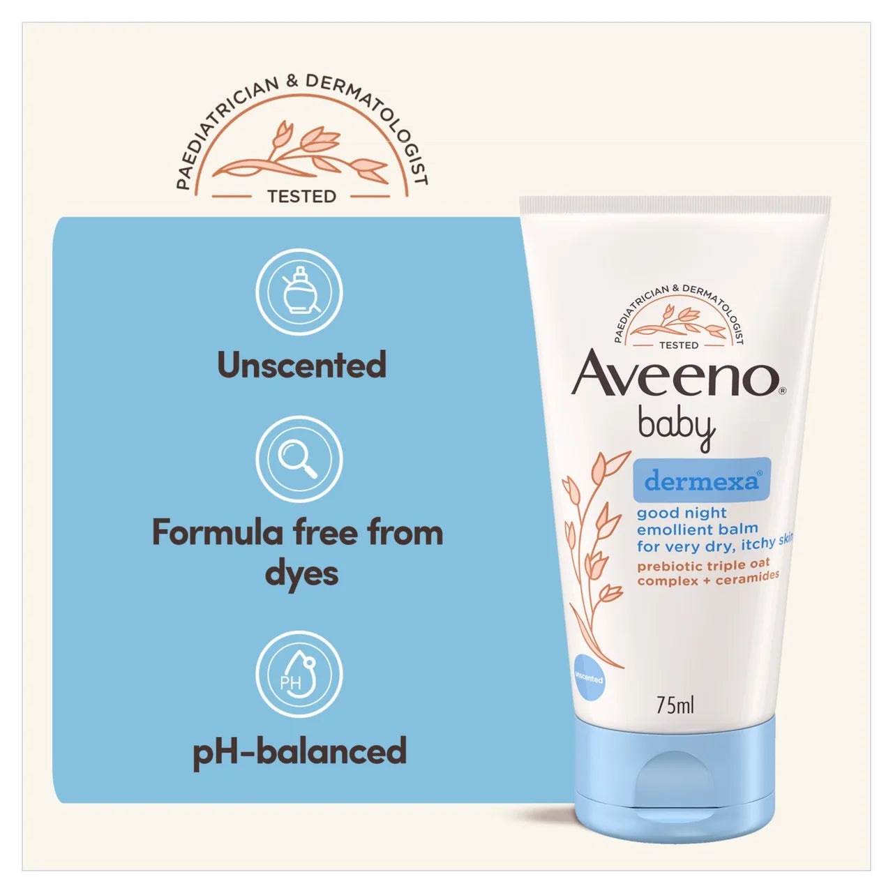Aveeno Baby Dermexa Good Night Emollient Balm 75ml
