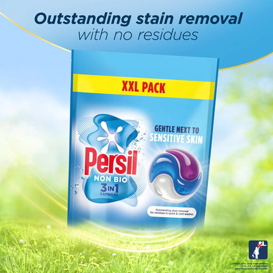 Persil Non Bio 3 in 1 Laundry Washing Detergent Capsules 48 Washes