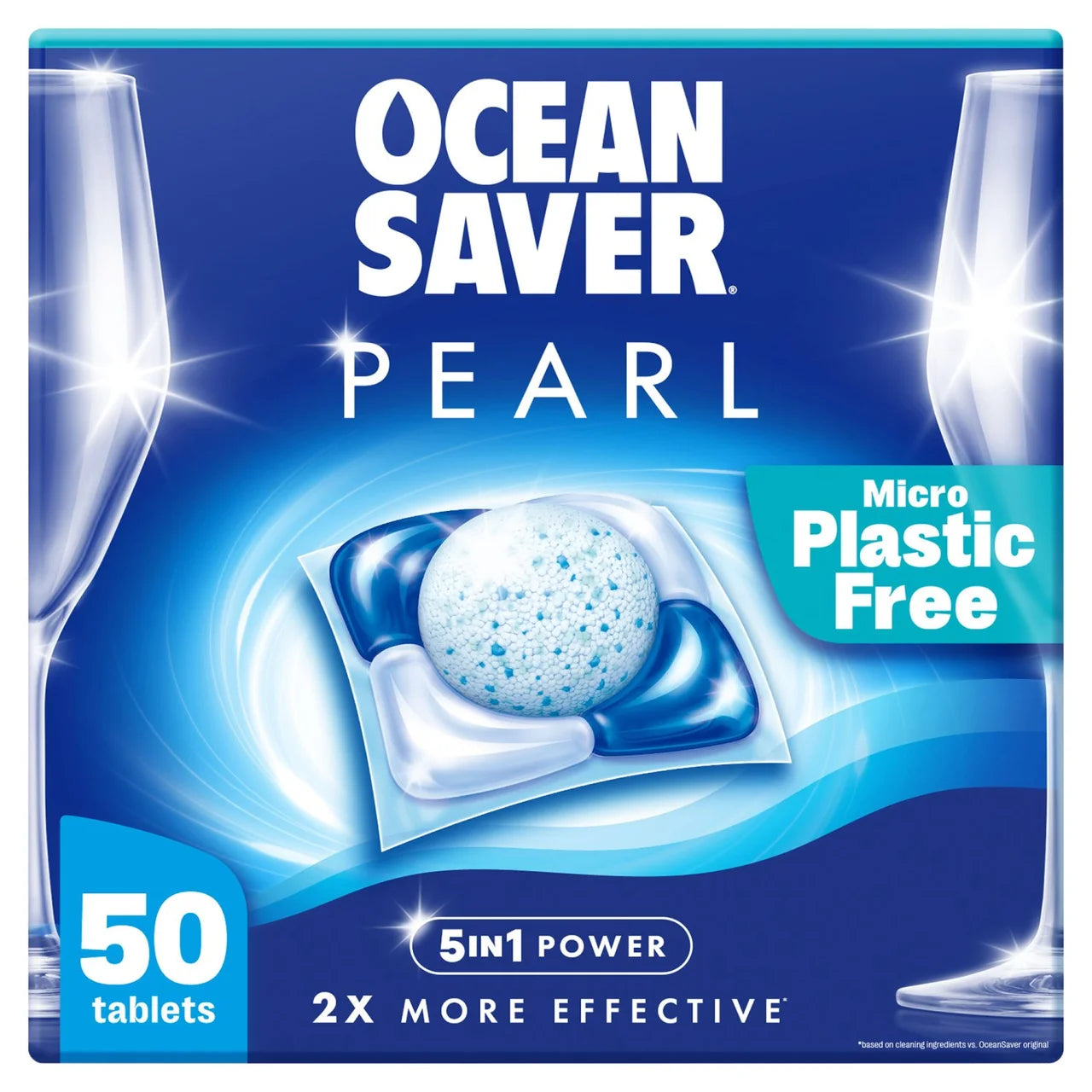 OceanSaver Pearl All in One 50 Plastic Free Dishwasher Tablets 50 per pack
