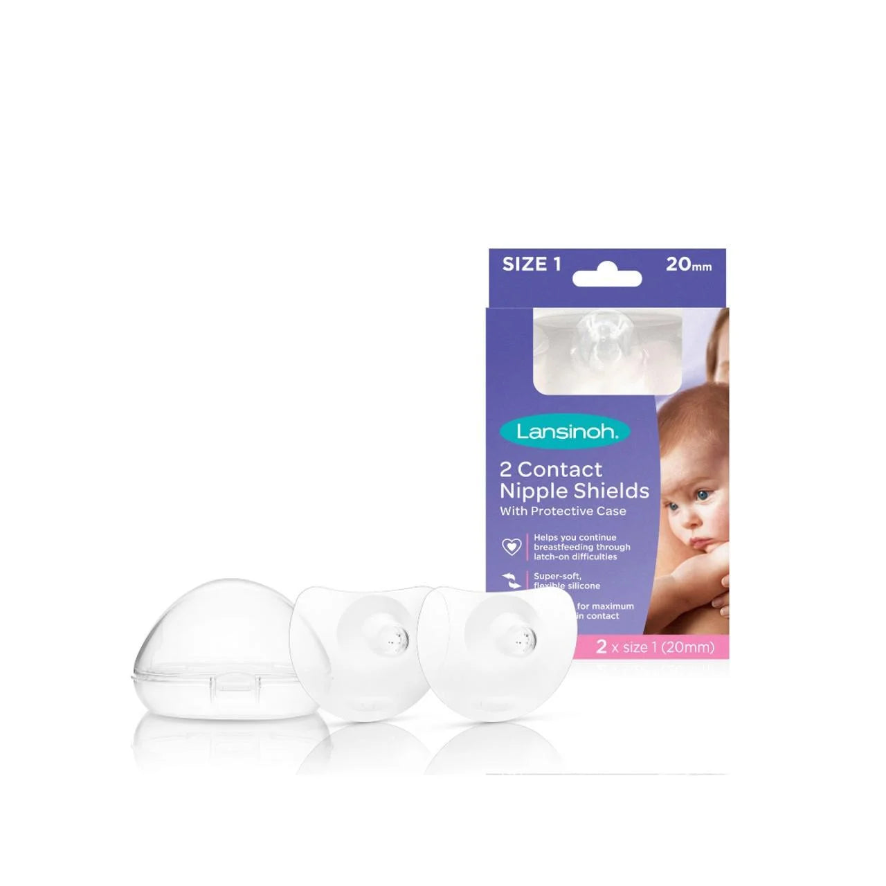 Lansinoh Contact Nipple Shields, Medium 20mm , 2 per pack