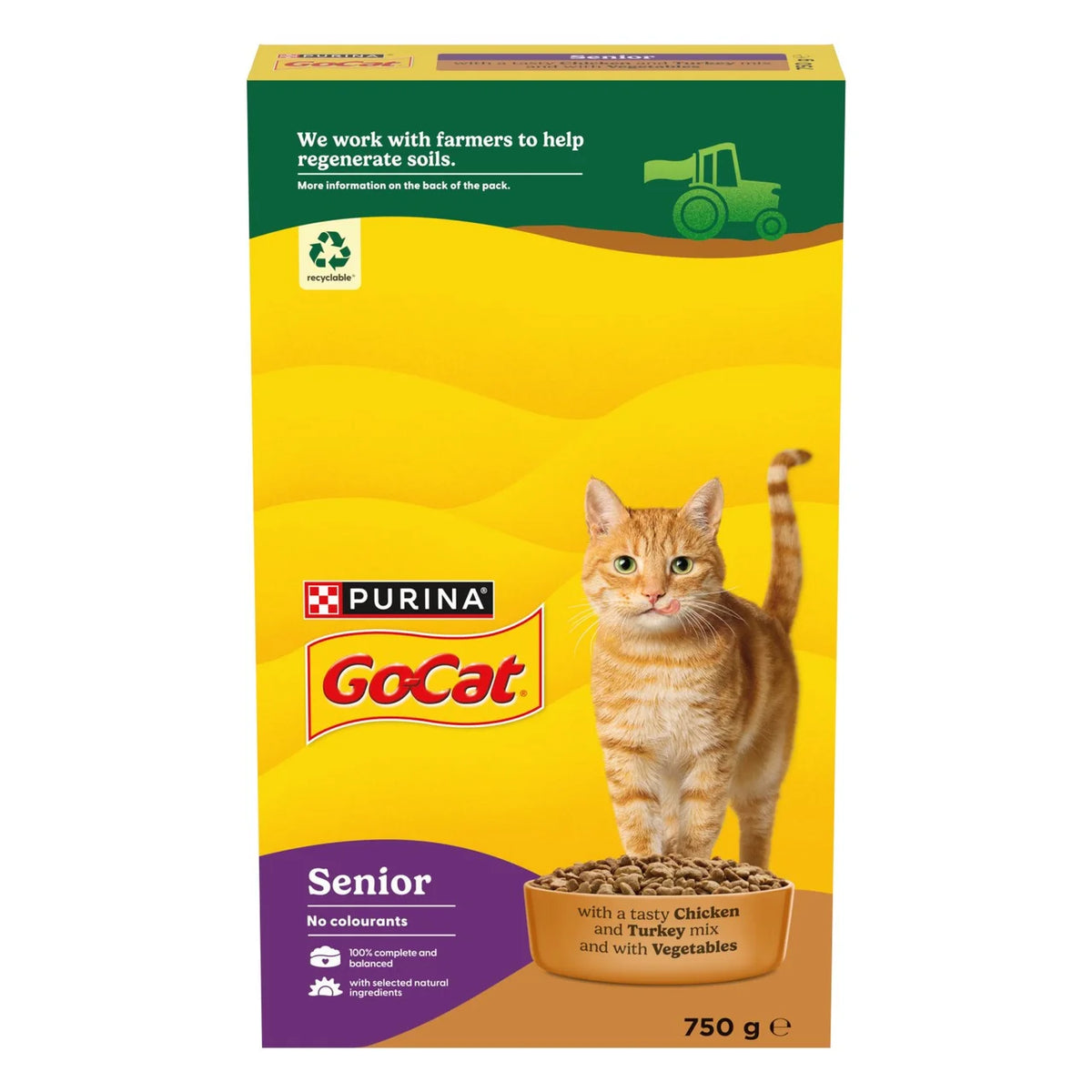 Go-Cat Senior Chicken and Turkey Dry Cat Food 750g