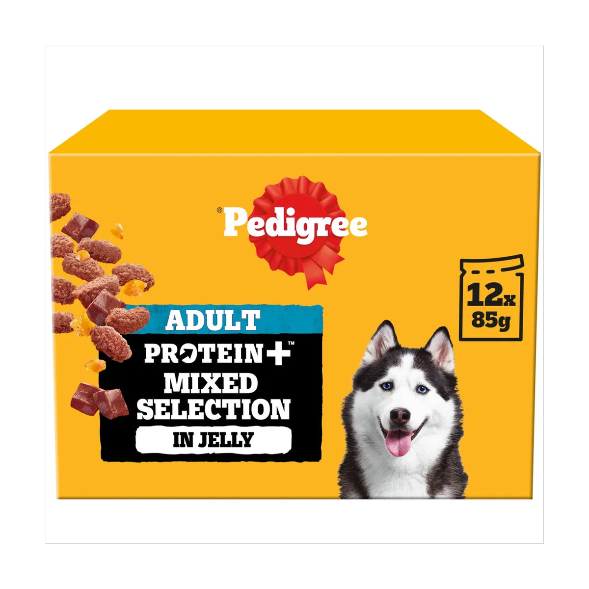 Pedigree Protein+ Adult Wet Dog Food Selection in Gravy Pouch 12 x 85g