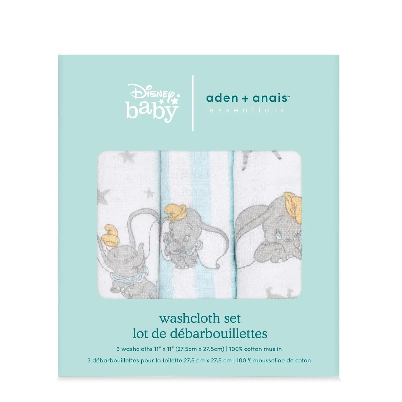 Aden + Anais Washcloths, Dumbo 3 per pack