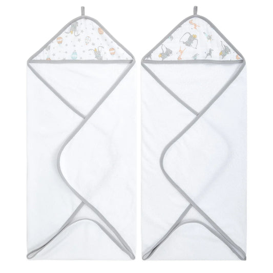 Aden + Anais Hooded Towel, Dumbo 2 per pack