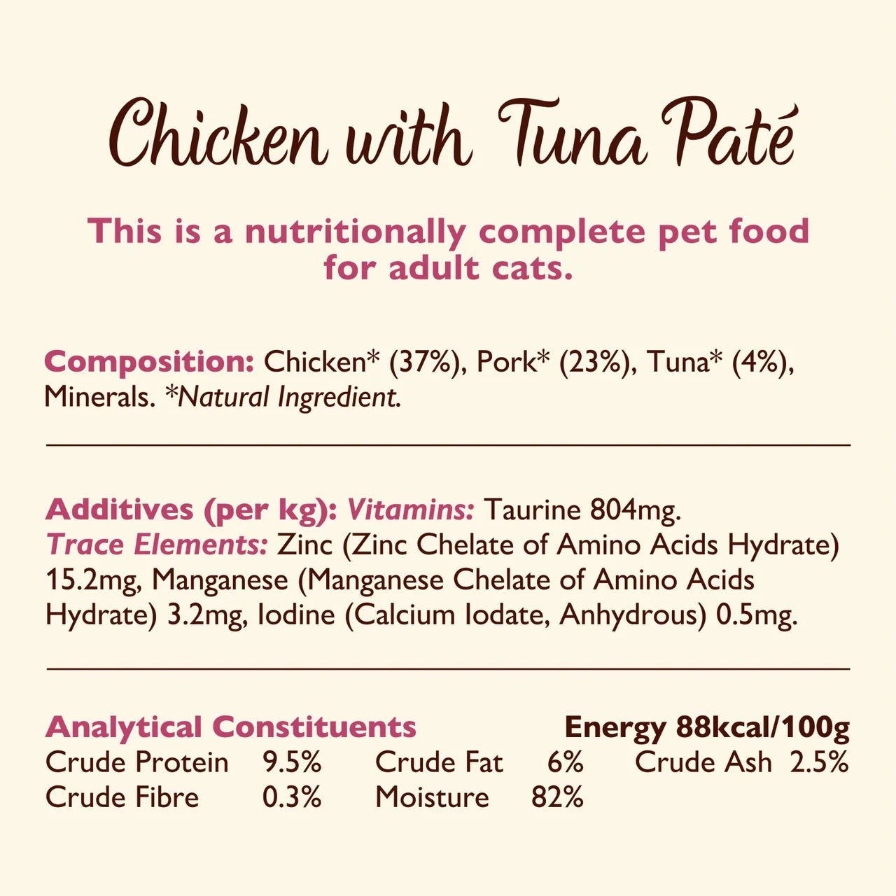 Lily's Kitchen Cat Smooth Chicken & Tuna Pate 85g