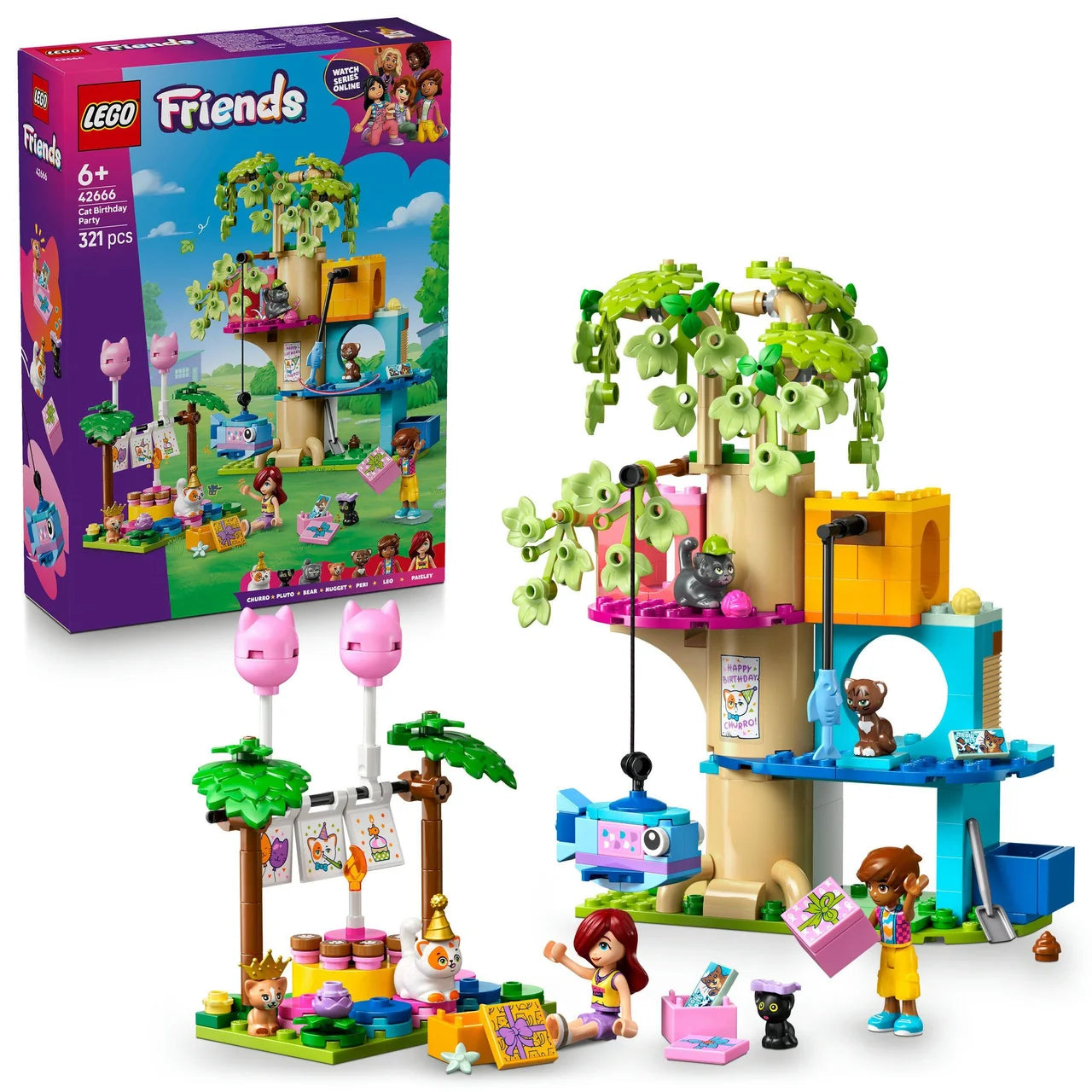 LEGO Friends Cat Birthday Party & Tree House 42666 6+