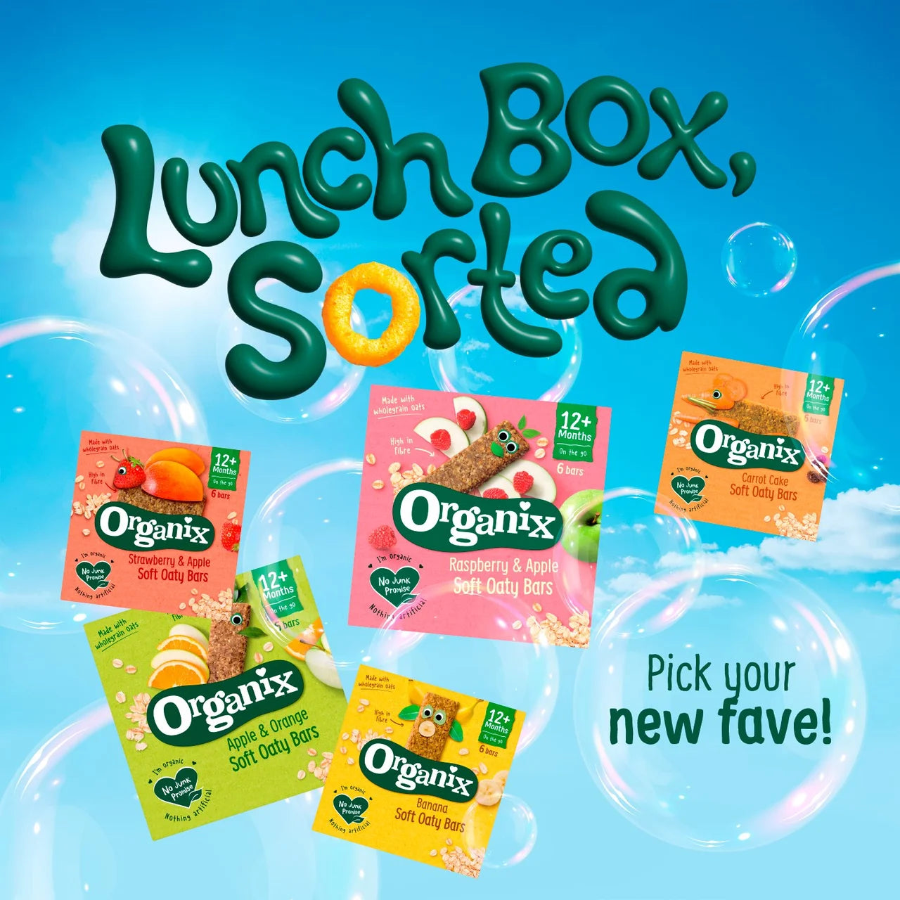 Organix Raspberry & Apple Soft Oaty Bars Toddler Multipack 12 months+